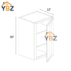 3 Charcoal Black Shaker Single Door Wall Cabinet 30″H 36″H 42″H – 12″D