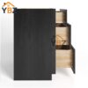 Charcoal Black Shaker Vanity Three Drawer Base Cabinet