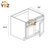 3 Slim Shaker Green Sink Base Double Door and Double False Drawer/1 False Drawer