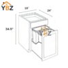 3 Slim Shaker Green Base Trash Cabinet
