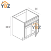 Slim Shaker Green Vanity Sink Base Cabinet