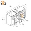 Slim Shaker Green Vanity Sink Base Combo