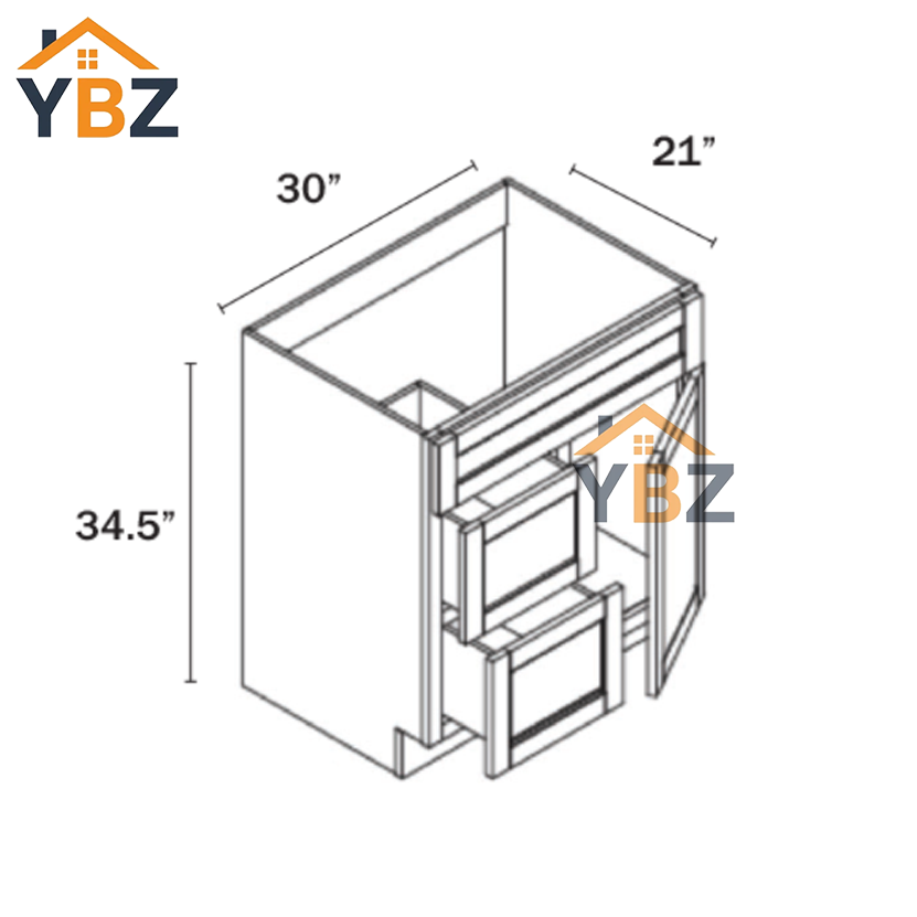 3 Slim Shaker Green Vanity Sink Base Combo 30″W