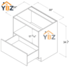 Frameless Gloss White Microwave Base Cabinet