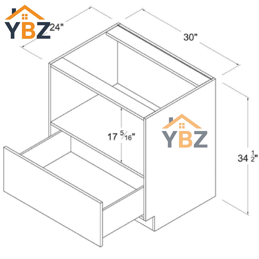 Frameless Gloss White Microwave Base Cabinet