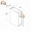 Frameless Gloss White Full Height Single Door Base Cabinet