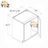 Frameless Gloss White Full Height Double Door Base Cabinet