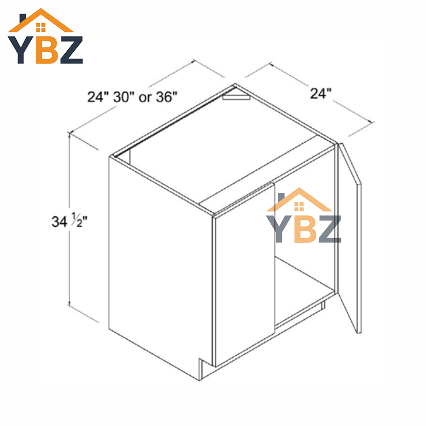 Frameless Gloss White Full Height Double Door Base Cabinet