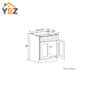 3 Gray Shaker Base Cabinet with Double Doors & Single Drawer