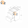 Frameless Gloss White Three Drawer Base Vanity Cabinet