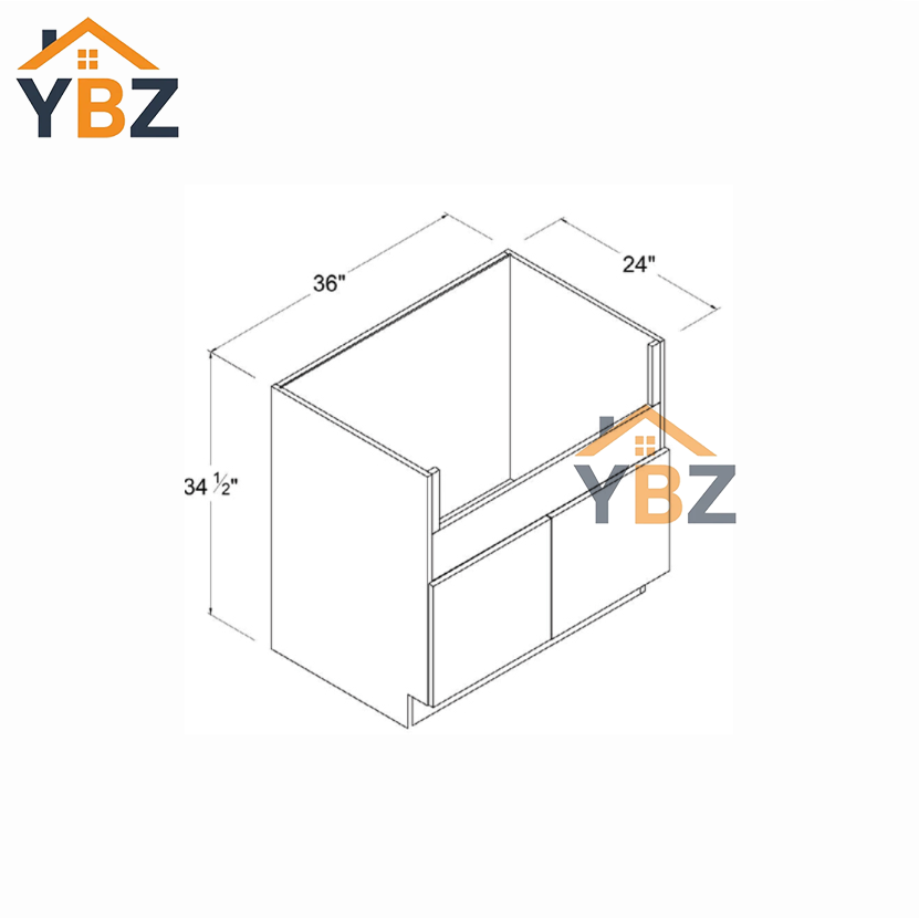 Frameless Gloss Gray Farmhouse Sink Base