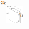 3 Frameless Gloss Gray Full Height Single Door Base Cabinet