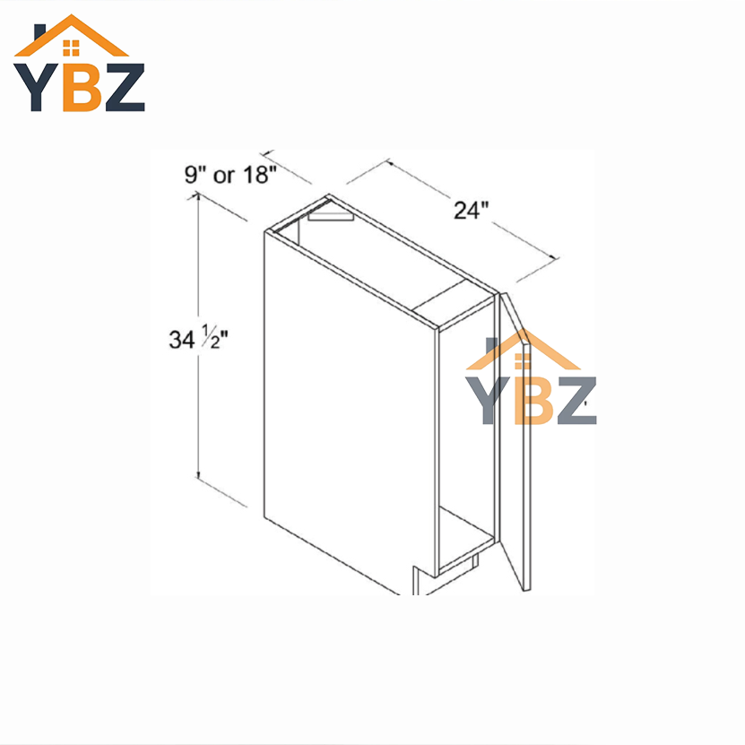 3 Frameless Gloss Gray Full Height Single Door Base Cabinet