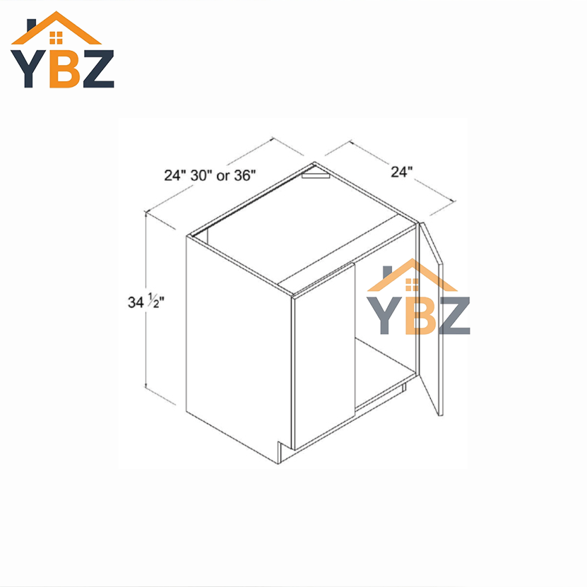 3 Frameless Gloss Gray Full Height Double Door Base Cabinet