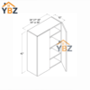 3 Frameless Gloss Gray 30″H 36″H 42″H Double Door Wall Cabinet