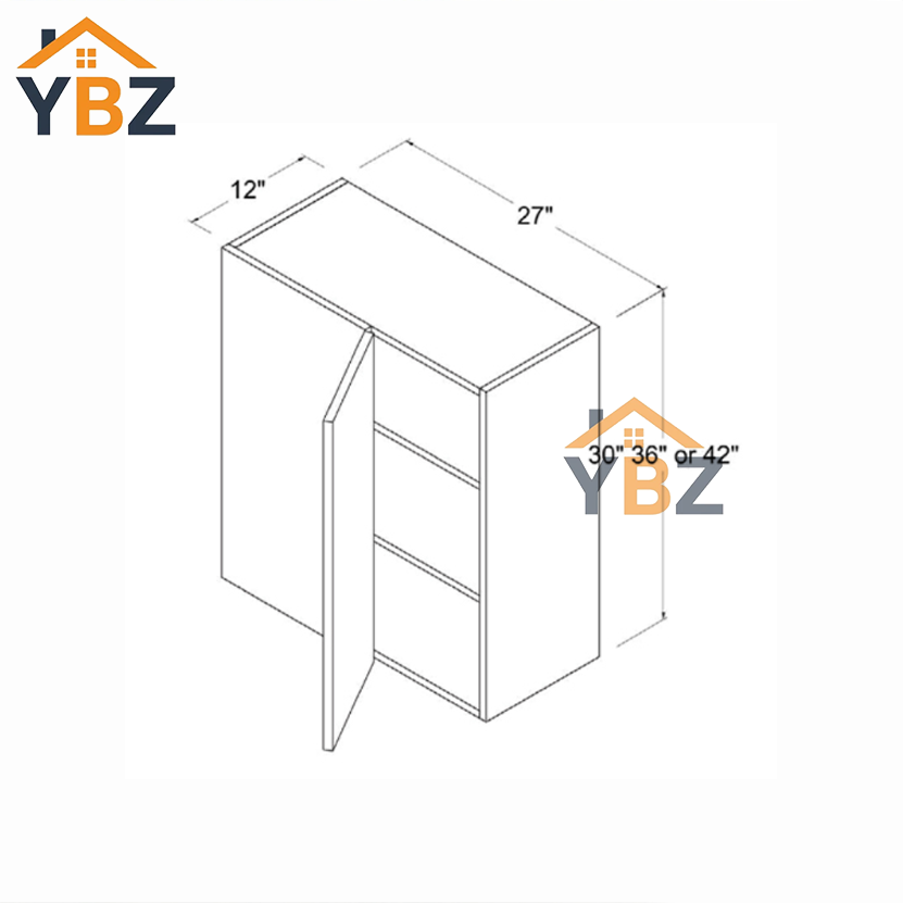 Frameless Gloss Gray Blind Corner Wall Cabinet