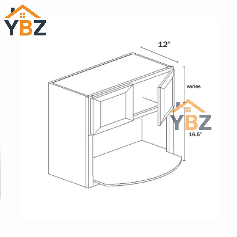 3 Dorian Gray Shaker Wall Microwave Cabinet