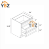 3 Dorian Gray Shaker Vanity Drawer Base Cabinet