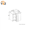 Gray Shaker Lazy Susan Base Cabinet
