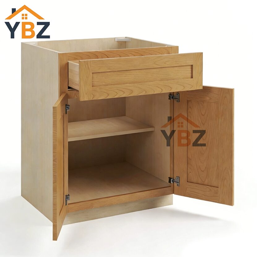 3 Treasure Chest Shaker Base Cabinet with Double Doors & Single Drawer
