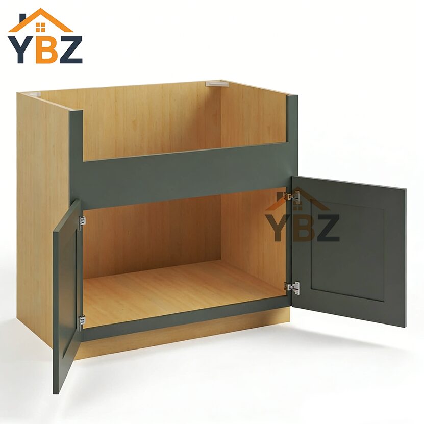 Green Shaker Farmhouse Sink Base