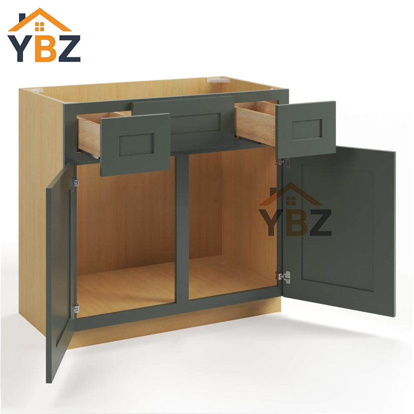 3 Green Shaker Vanity Combo Cabinet