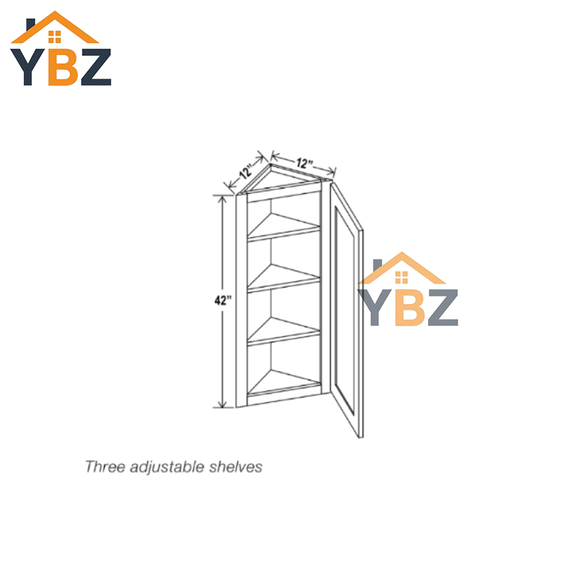 3 Green Shaker 12″ Angle Wall Cabinet