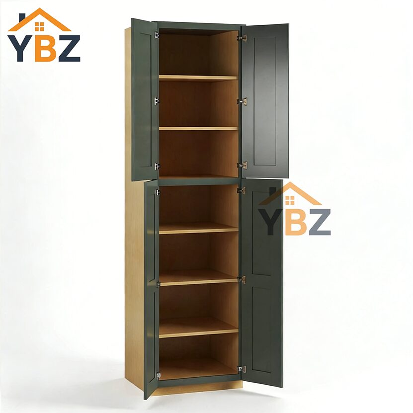 3 Green Shaker18″ 24″ 30″ W Utility Pantry Cabinet