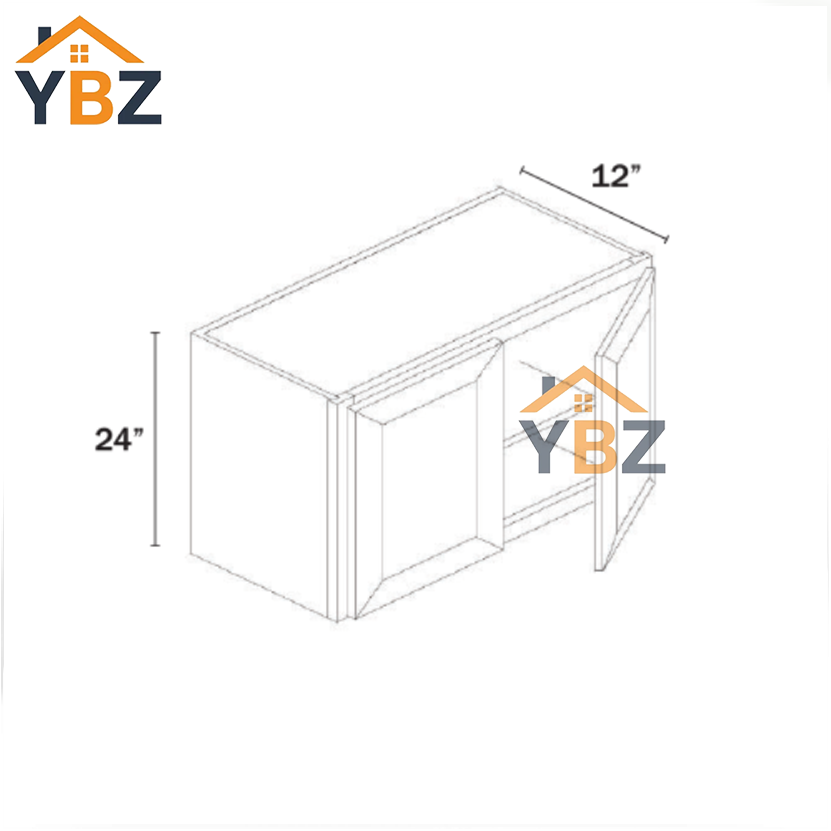 3 Slim Shaker Green Double Door Wall Cabinets- 12″H.15″H.18″H. 21″H. 24″H - 12″D