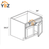 3 Slim Shaker Green Sink Base Double Door and Double False Drawer/1 False Drawer