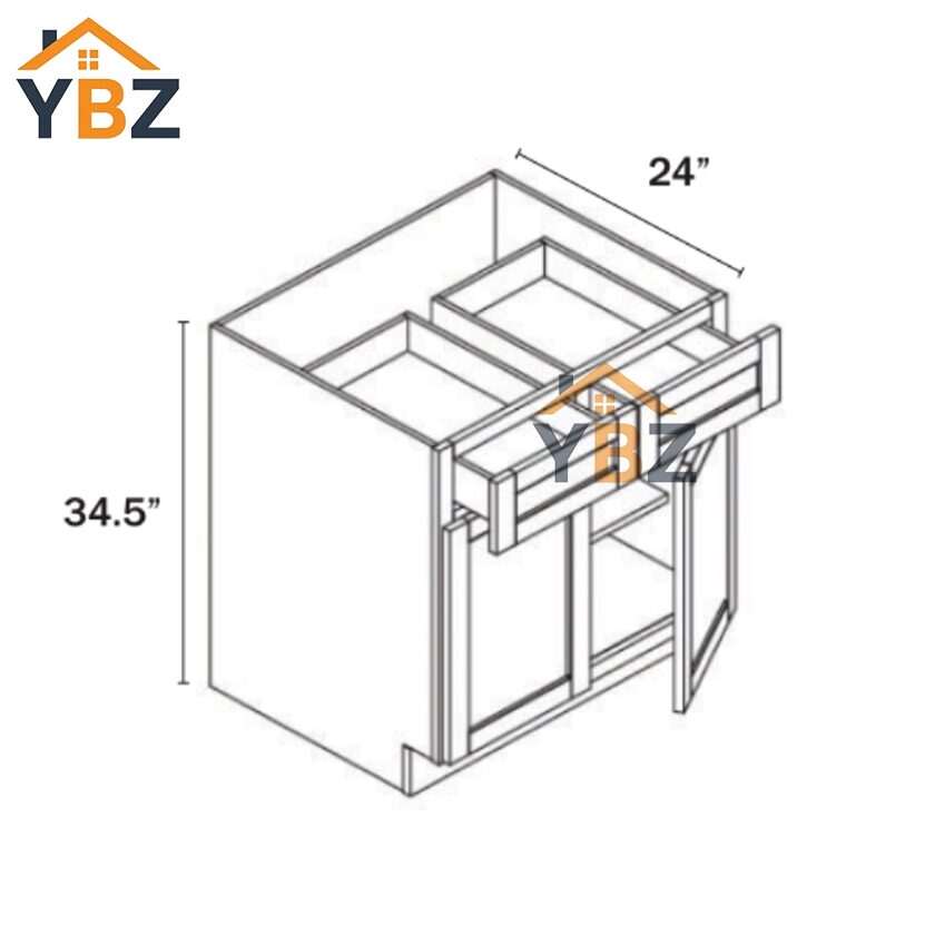 Slim Shaker Green Base Cabinet Double Door & Single Drawer/Double Drawer