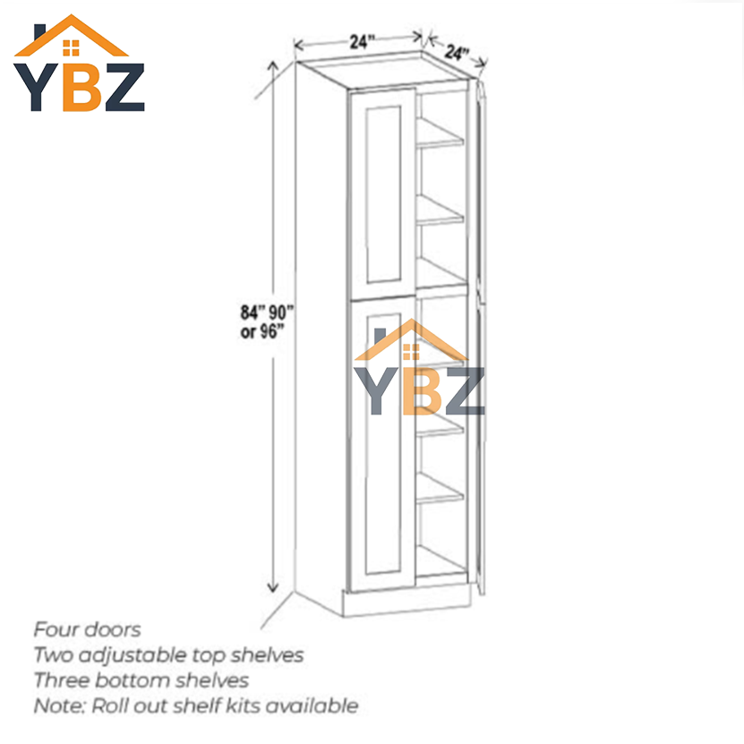 3 Shaker Espresso 18″ 24″ 30″ W Two Double Door Utility Pantry Cabinet