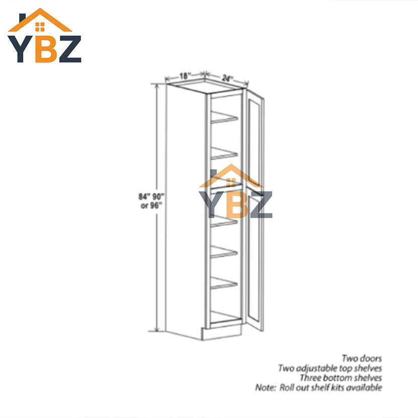3 Shaker Espresso 18″ 24″ 30″ W Two Double Door Utility Pantry Cabinet