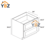 3 Navy Blue Shaker Two/Three Drawer Base