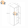 3 Frameless Gloss White Tall Pantry Cabinet with 4 Doors 24″W/with 4 Doors 30″W/2 Doors