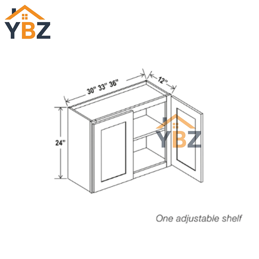 Charleston White Raised Panel 12″  15″  18″ 24″ H Double Door Wall Cabinet
