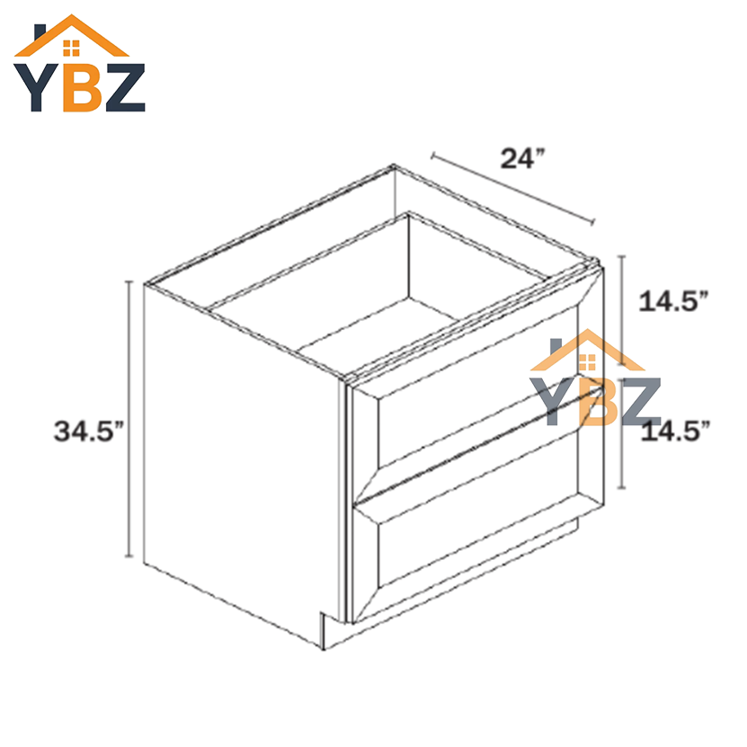 Charleston White Raised Panel Two/Three Drawer Base