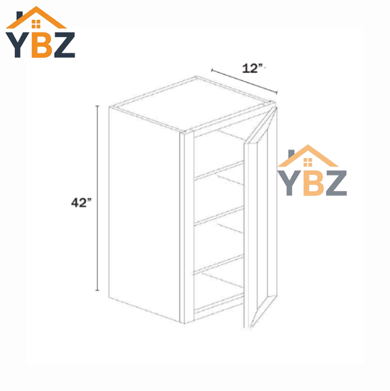 Dorian Gray Shaker Double Door Wall Cabinets 30″H,36″H,42″H,12″D
