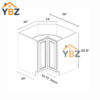 3 Dorian Gray Shaker Wall Easy Reach /Base Lazy Susan Cabinet