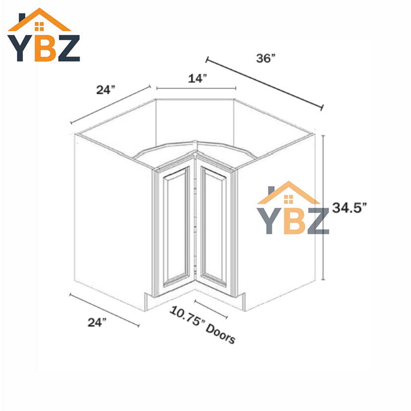 3 Dorian Gray Shaker Wall Easy Reach /Base Lazy Susan Cabinet