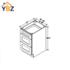 Gray Shaker Vanity Three Drawer Base Cabinet available in 5 sizes.