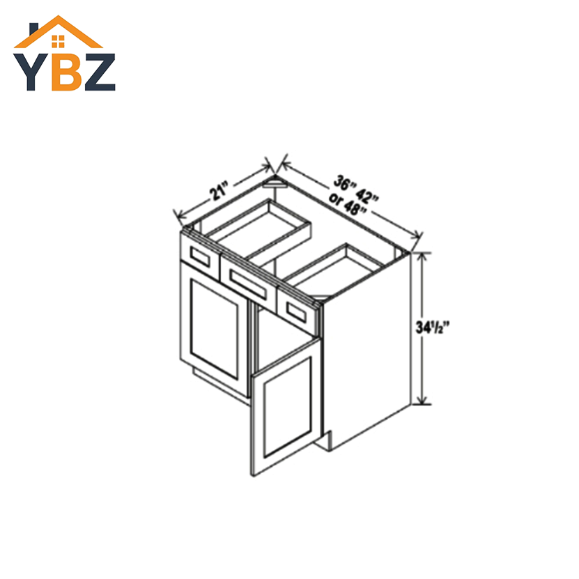 4 Gray Shaker Vanity Combo Cabinet