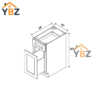 4 Dove White Slim Shaker Trash Base Cabinet