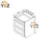 Black Shaker Three Drawer Base
