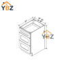 Black Shaker Vanity Three Drawer Base Cabinet