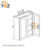 Black Shaker 30″36″42″ H Double Door Wall Cabinet