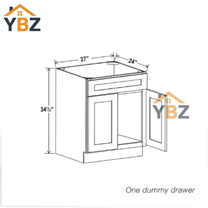 Black Shaker Sink Base 27”