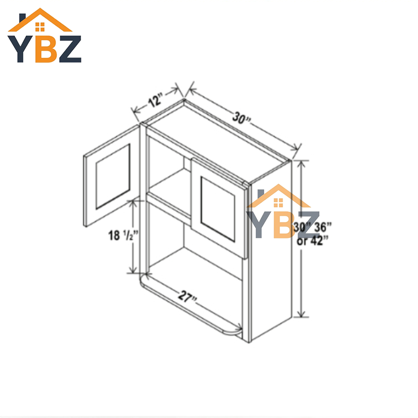 Black Shaker Microwave Wall Cabinet