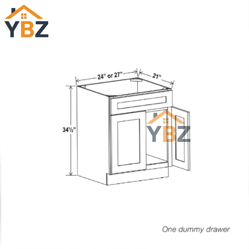 Black Shaker Single Vanity Sink Base Cabinet