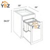 4 Charcoal Black Shaker Base Trash Cabinet